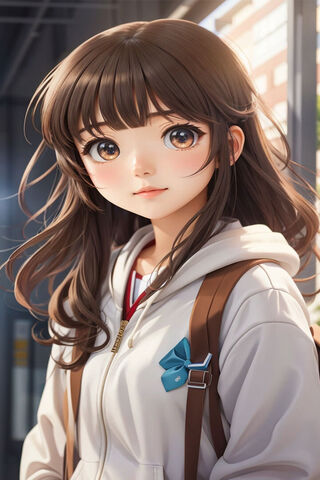 Charming Anime Girl in Urban Style 🌆✨