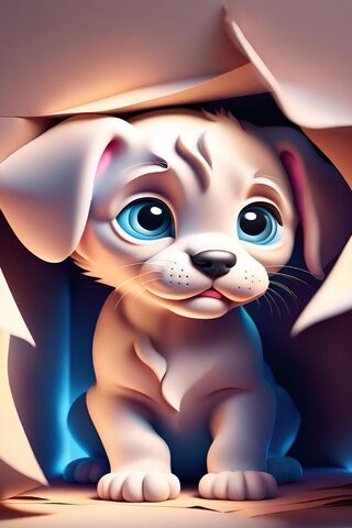 Adorable Puppy Peeking Out 🐶✨