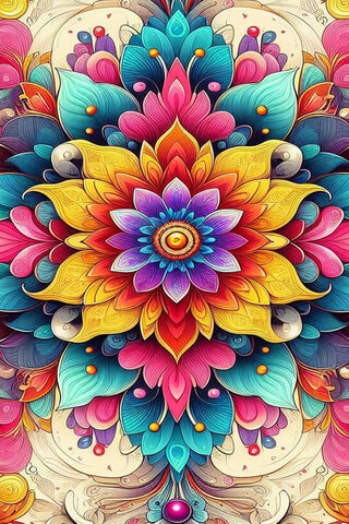 Vibrant Floral Mandala ..