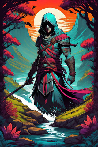 Mysterious Warrior in a..