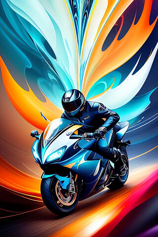 Vivid Ride: The Art of Speed 🏍️✨