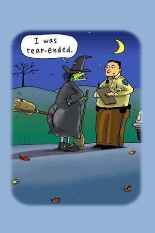 Witchy Humor: A Spooky Encounter 🚓🧙‍♀️
