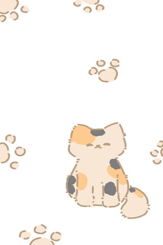 Cute Calico Cat with Pa..