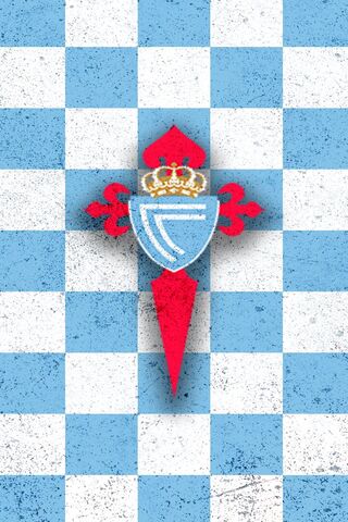 Celta de Vigo Emblem on a Checkerboard Background ⚽️💙
