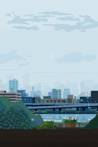 Serene Cityscape 🌆🌧️