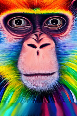 Colorful Monkey Portrait 🌈🐒