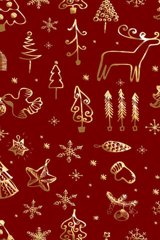 Festive Gold on Red 🎄✨