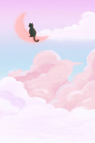 Cat At The Moon