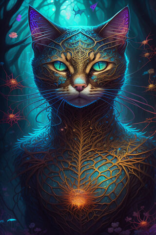 Mystical Cat of the Forest 🌌🐾