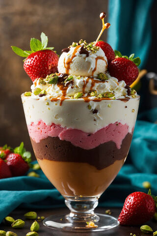 Delightful Layered Sundae 🍨🍓