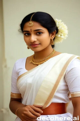Indian Kerala Traditional Dress Girl