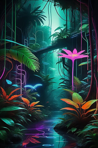 Neon-Lit Jungle