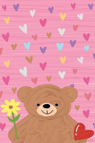 Cute Bear with Hearts 💖🌼