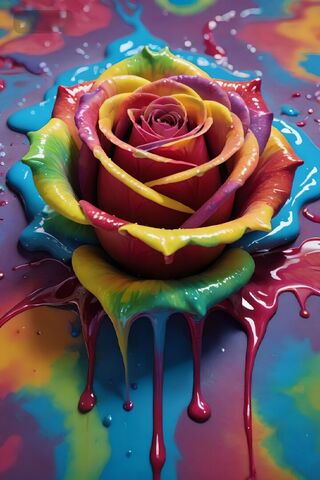 Vibrant Rainbow Rose 🌈🌹