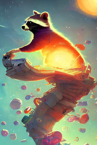 Cosmic Raccoon Adventure 🌌🦝