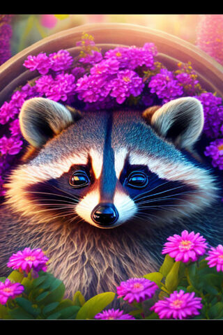 Raccoon- Garden 1