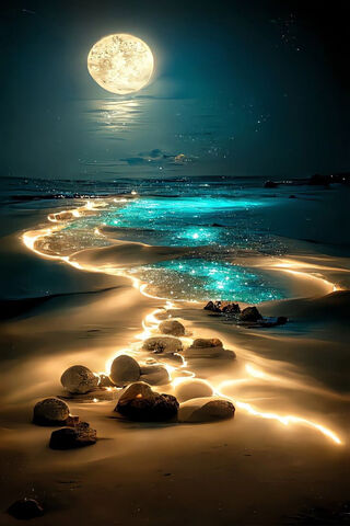 Enchanted Moonlit Shore