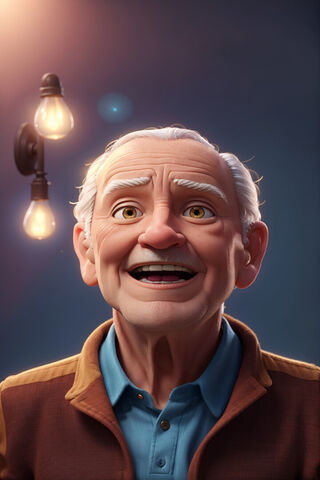 Joyful Elderly Man with Warm Smile 😊