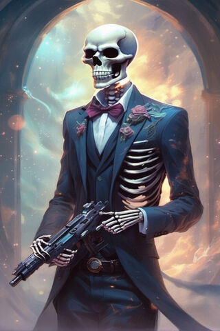Skeleton With Gun