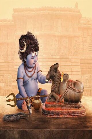 Divine Childhood: Lord Shiva and Nandi 🕉️🐂