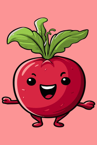 Happy Radish Character 🌱😊