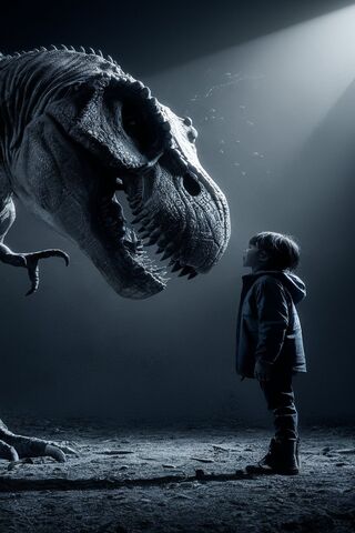A Standoff in Time: Boy vs. T-Rex 🦖👦