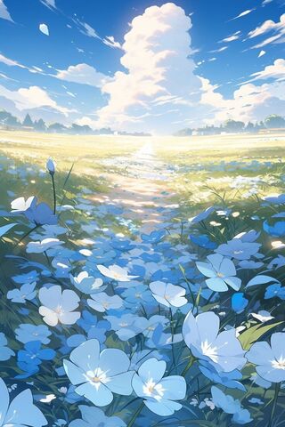 Serene Blue Blossom Mea..