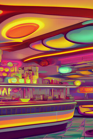Retro Vibes: A Colorful Diner Dream 🍔✨