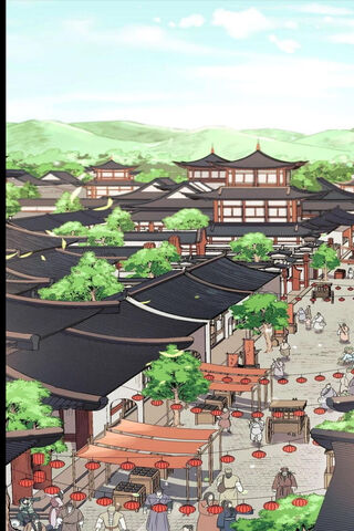 Vibrant Market Scene in a Traditional Town 🏯🌿