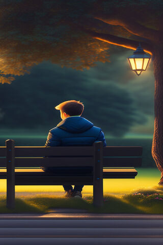 Alone Boy Sitting