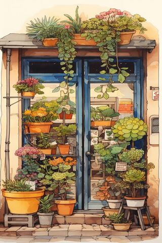 Charming Plant Shop Entrance 🌿🌼