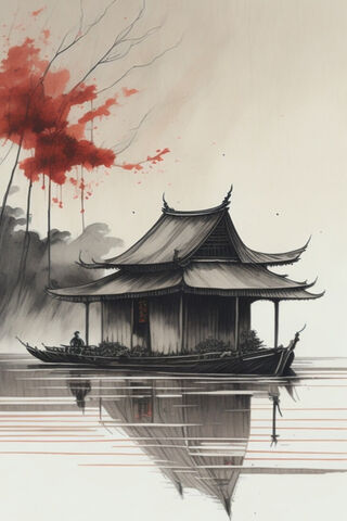 Tranquil Waters: A Serene Retreat 🌅🏯