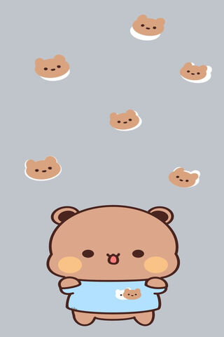 Cute Bear with Floating Friends 🐻✨