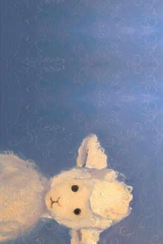 Adorable Lamb in a Blue..
