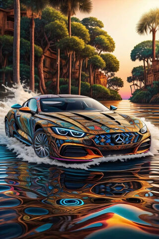 Splash of Style: The Artful Ride 🚗💦