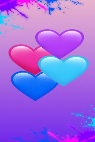Heartfelt Hues: A Splash of Love 💖💙💜