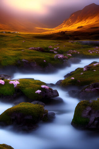 Serene Stream in a Drea..