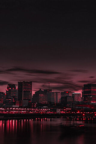 Neon Nights: Cityscape in Red 🌆🔴
