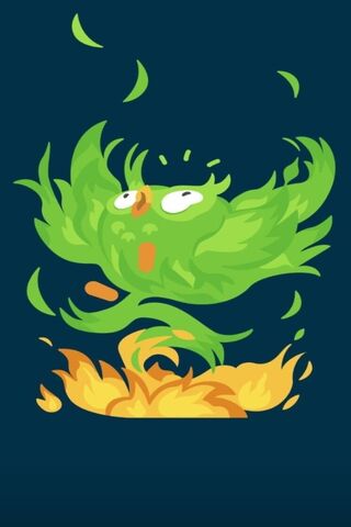 Fiery Green Bird 🐦🔥