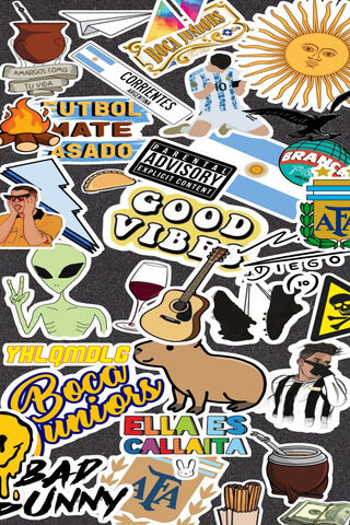 Vibrant Sticker Collage..