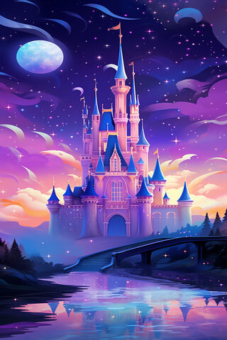 Enchanted Castle Under a Starry Sky ✨🏰