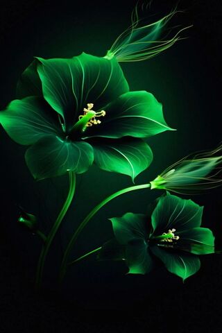 Enchanted Green Blooms ..
