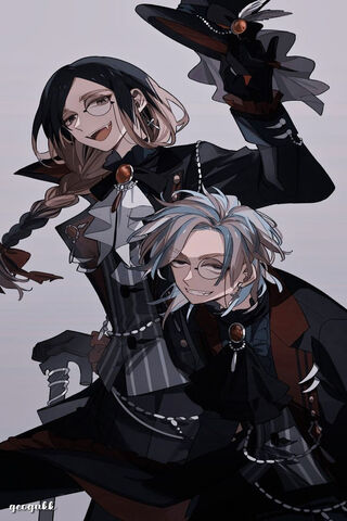 Stylish Duo in Gothic Attire 🎩✨