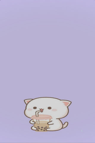 Cute Cat with Bubble Tea 🐱🥤