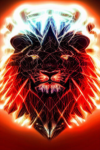 Fierce Neon Lion 🦁✨