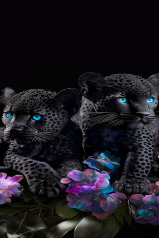 Mystical Black Leopards in Bloom 🌸🐆
