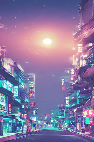 Lunar Glow Above Urban ..