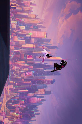 Swinging Through the City: Miles and Gwen's Adventure 🌆🕷️