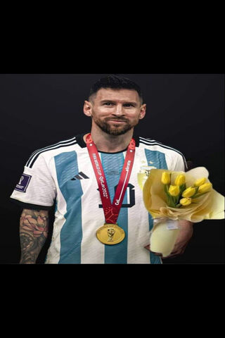 Messi's Golden Moment with Yellow Blooms 🌼🏆