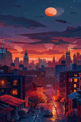 Enchanted Cityscape at Dusk 🌆🌙